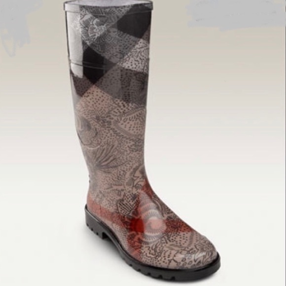 Burberry Shoes - BURBERRY Floral and Check Rainboots